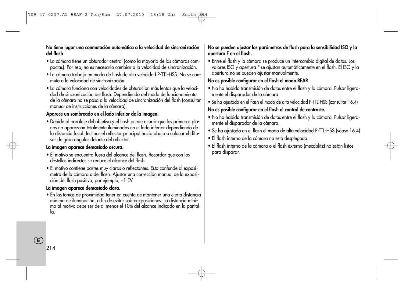 Metz MECABLITZ 58 AF-2 digital Pentax User Manual | Page 214 / 230