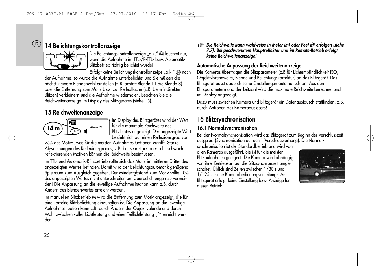 Metz MECABLITZ 58 AF-2 digital Pentax User Manual | Page 26 / 230