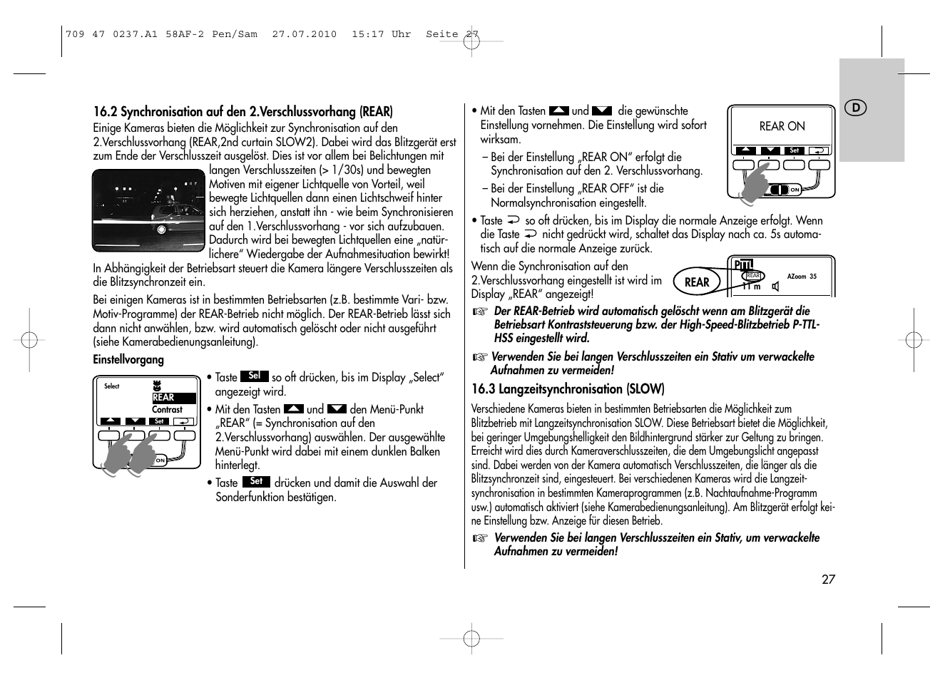 Metz MECABLITZ 58 AF-2 digital Pentax User Manual | Page 27 / 230