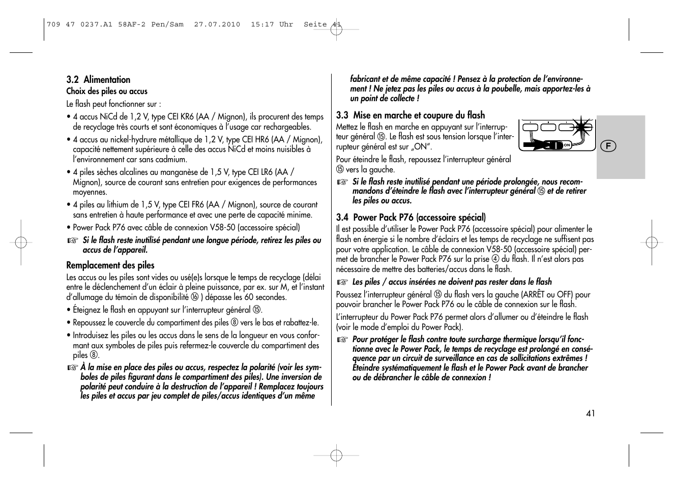Metz MECABLITZ 58 AF-2 digital Pentax User Manual | Page 41 / 230