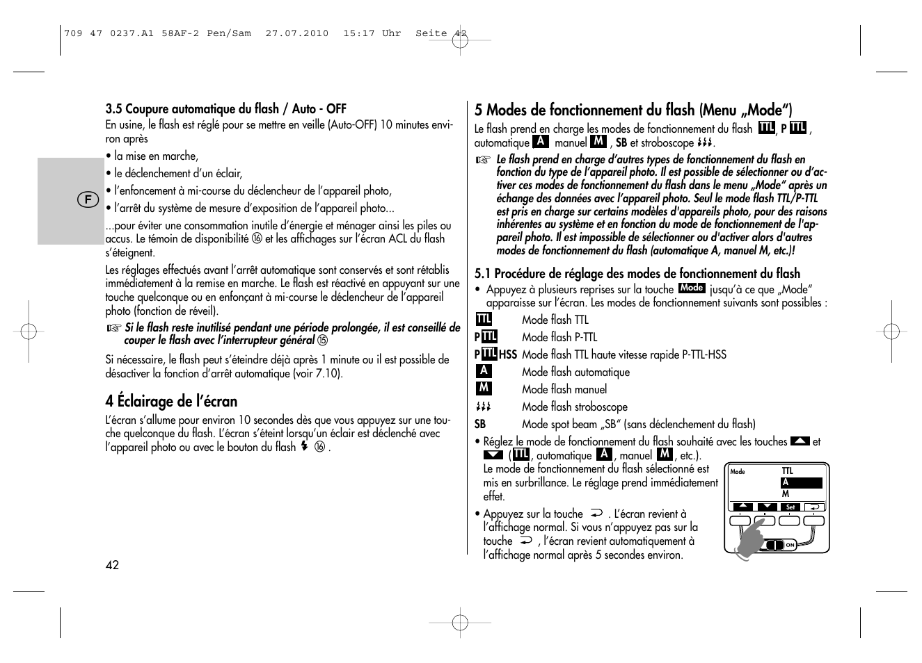 Metz MECABLITZ 58 AF-2 digital Pentax User Manual | Page 42 / 230