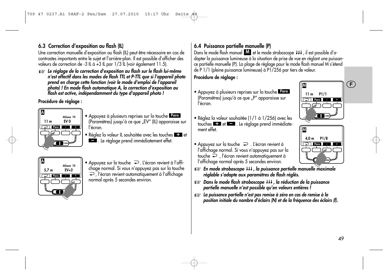 Metz MECABLITZ 58 AF-2 digital Pentax User Manual | Page 49 / 230