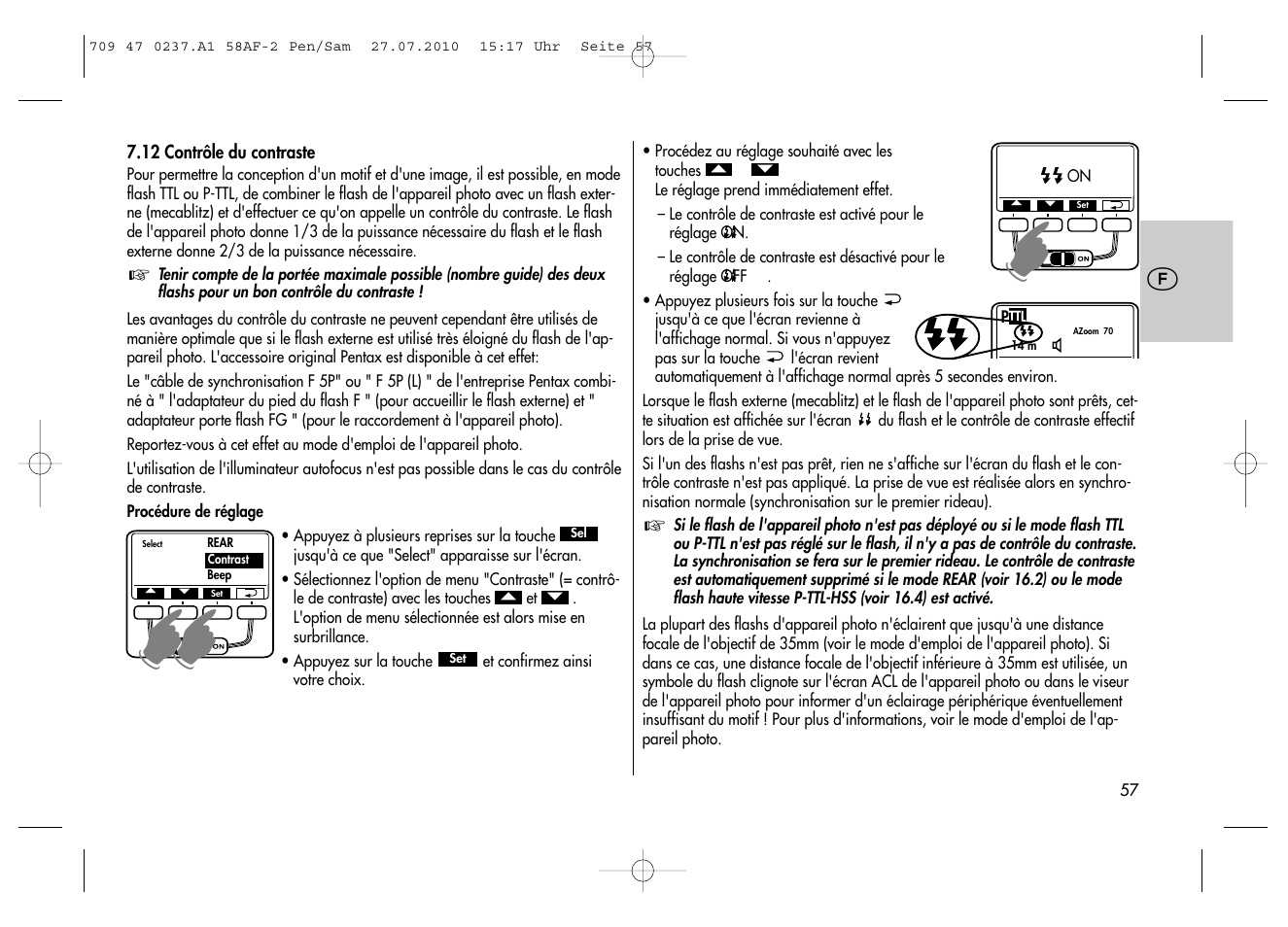 Metz MECABLITZ 58 AF-2 digital Pentax User Manual | Page 57 / 230