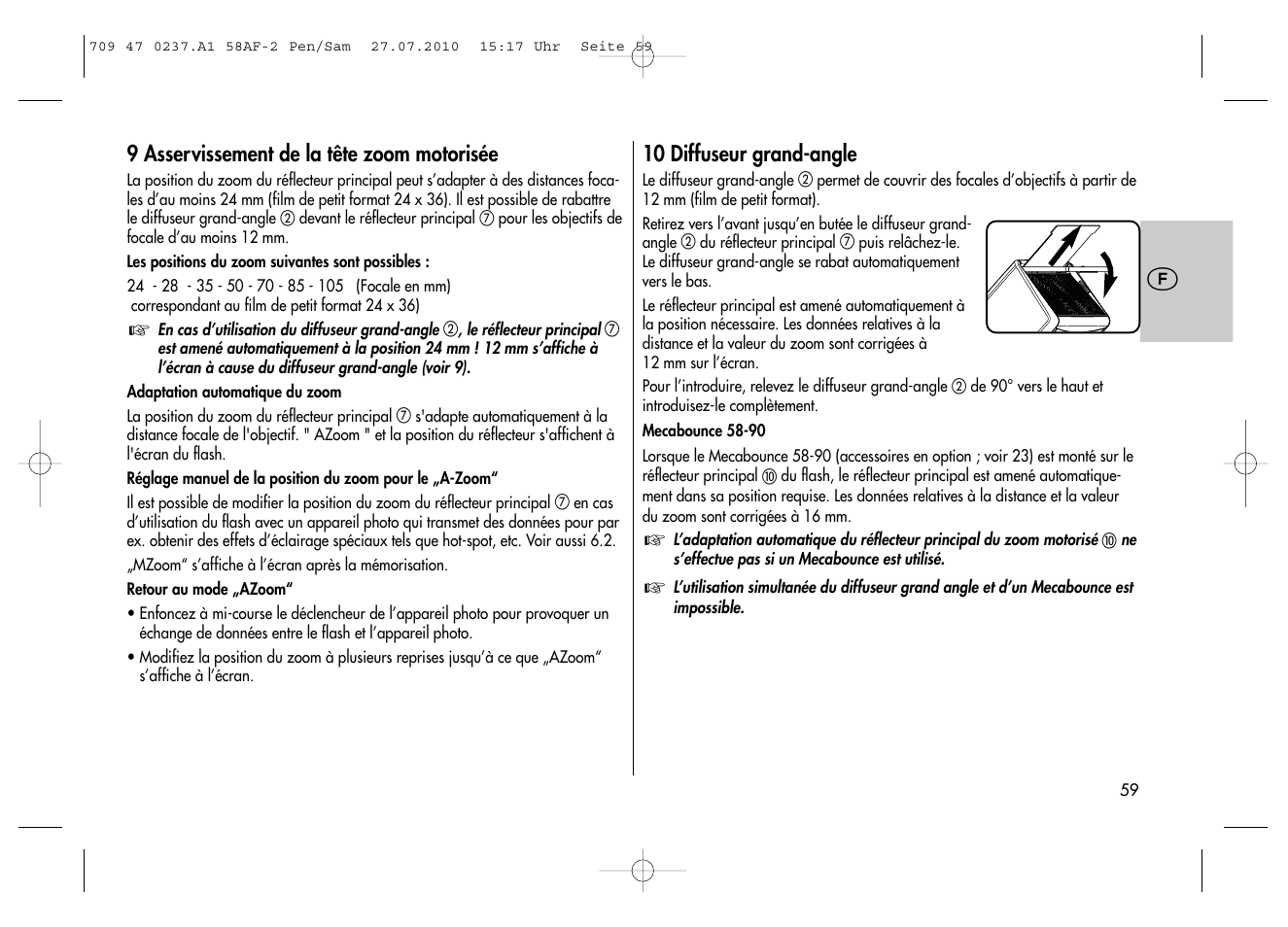 Metz MECABLITZ 58 AF-2 digital Pentax User Manual | Page 59 / 230