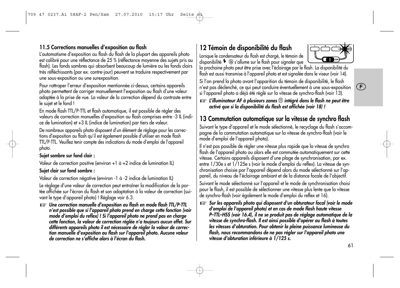 Metz MECABLITZ 58 AF-2 digital Pentax User Manual | Page 61 / 230