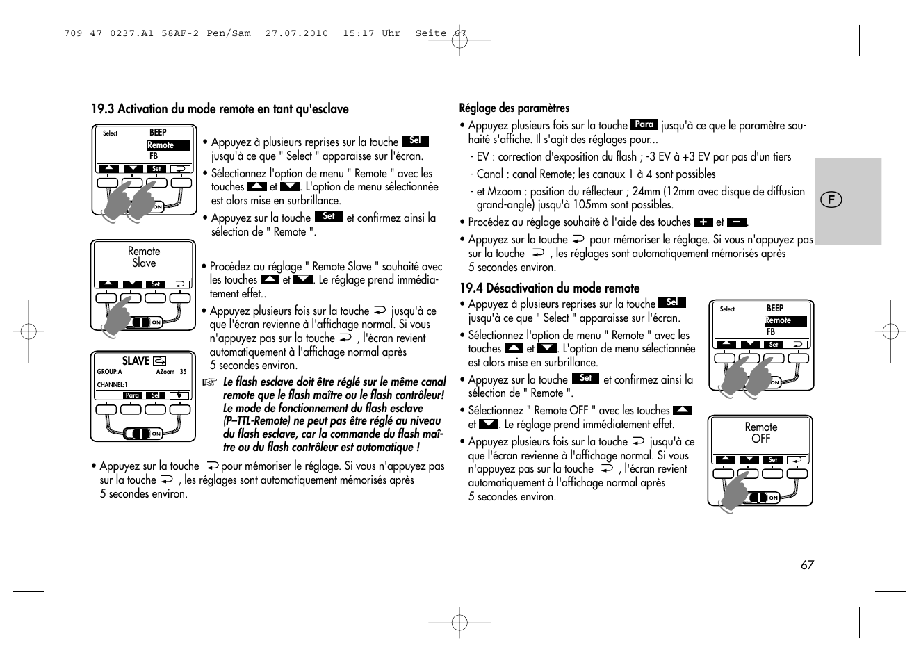 Metz MECABLITZ 58 AF-2 digital Pentax User Manual | Page 67 / 230