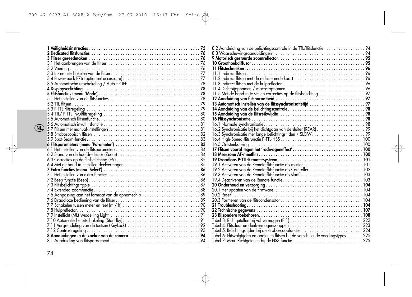 Metz MECABLITZ 58 AF-2 digital Pentax User Manual | Page 74 / 230