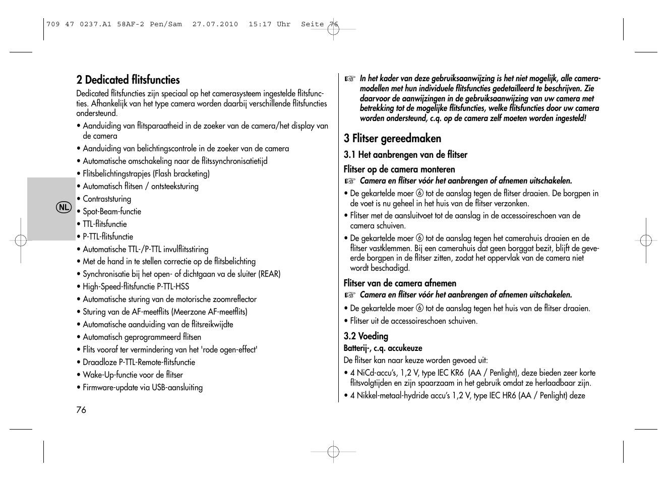 Metz MECABLITZ 58 AF-2 digital Pentax User Manual | Page 76 / 230