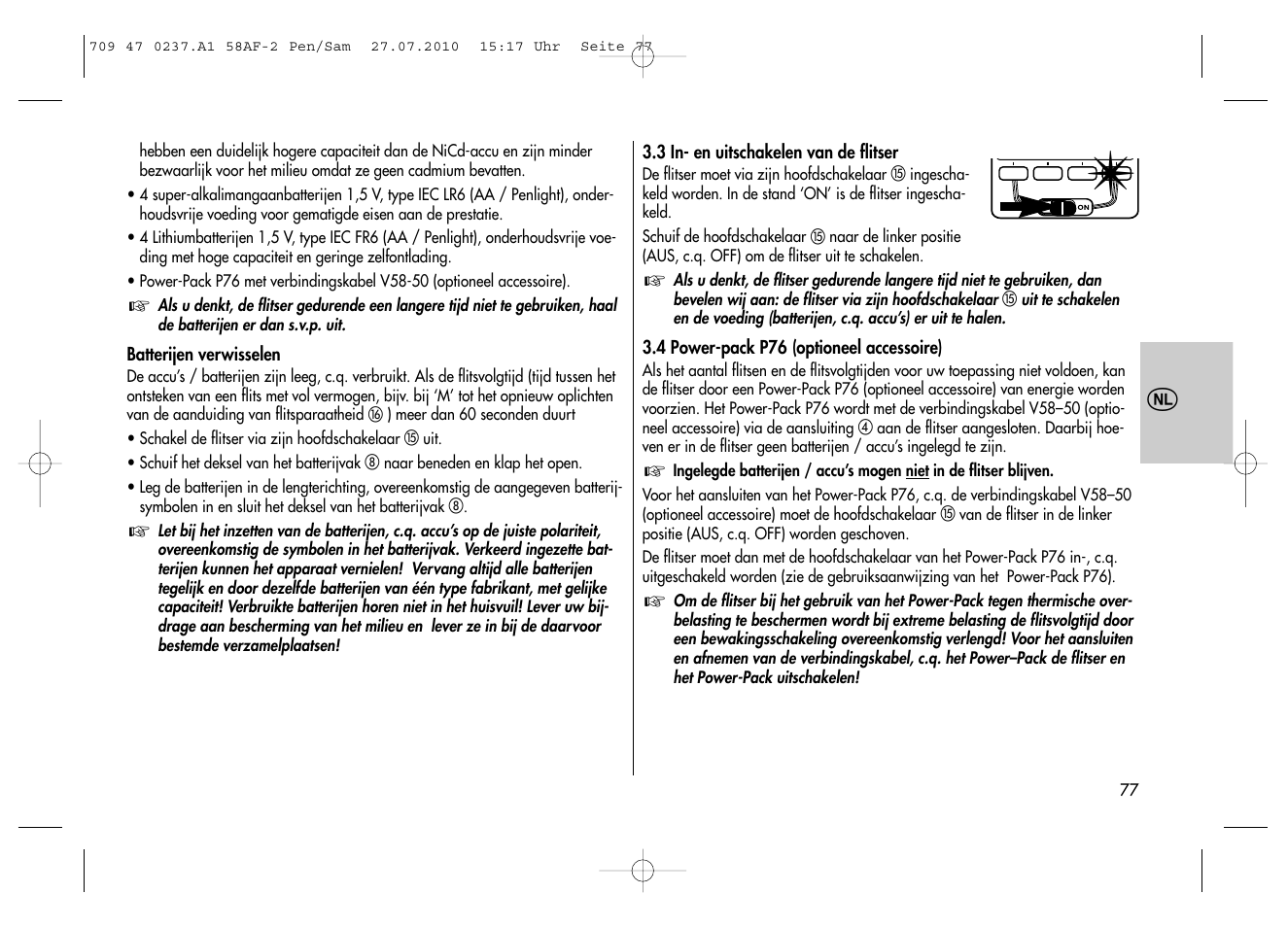 Metz MECABLITZ 58 AF-2 digital Pentax User Manual | Page 77 / 230