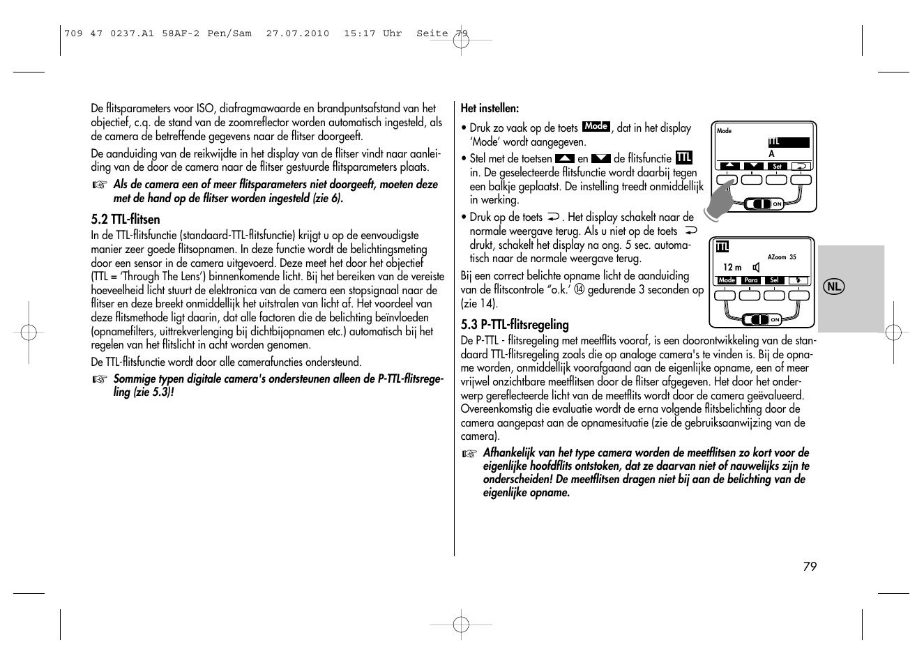 Metz MECABLITZ 58 AF-2 digital Pentax User Manual | Page 79 / 230