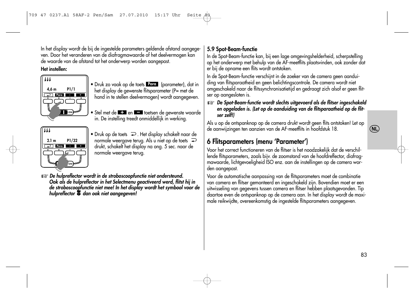 Metz MECABLITZ 58 AF-2 digital Pentax User Manual | Page 83 / 230