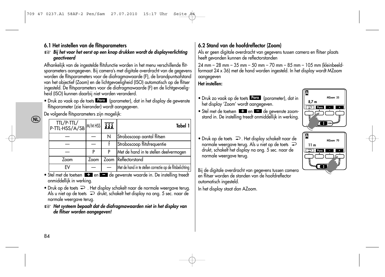 Metz MECABLITZ 58 AF-2 digital Pentax User Manual | Page 84 / 230