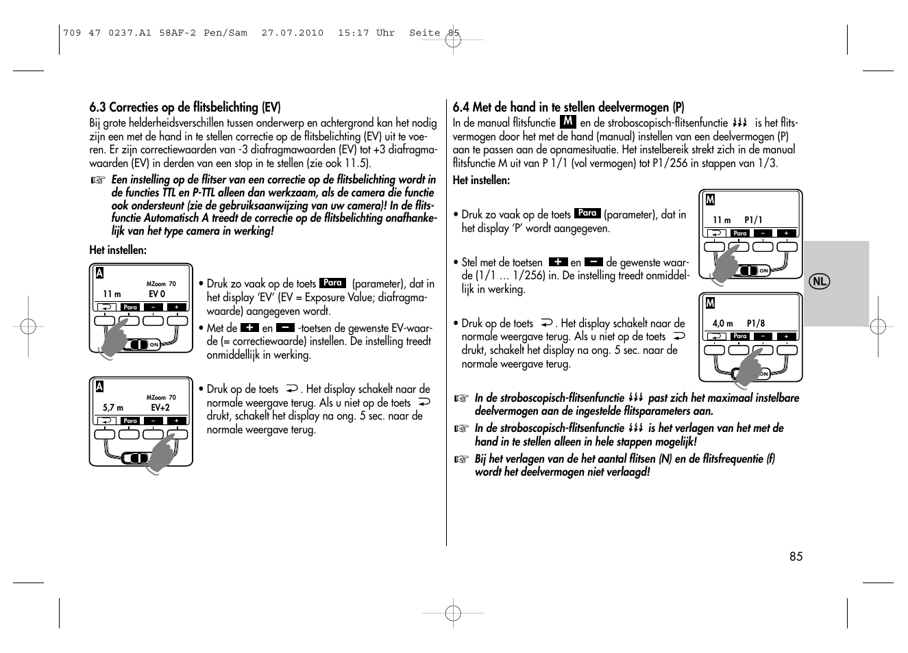 Metz MECABLITZ 58 AF-2 digital Pentax User Manual | Page 85 / 230