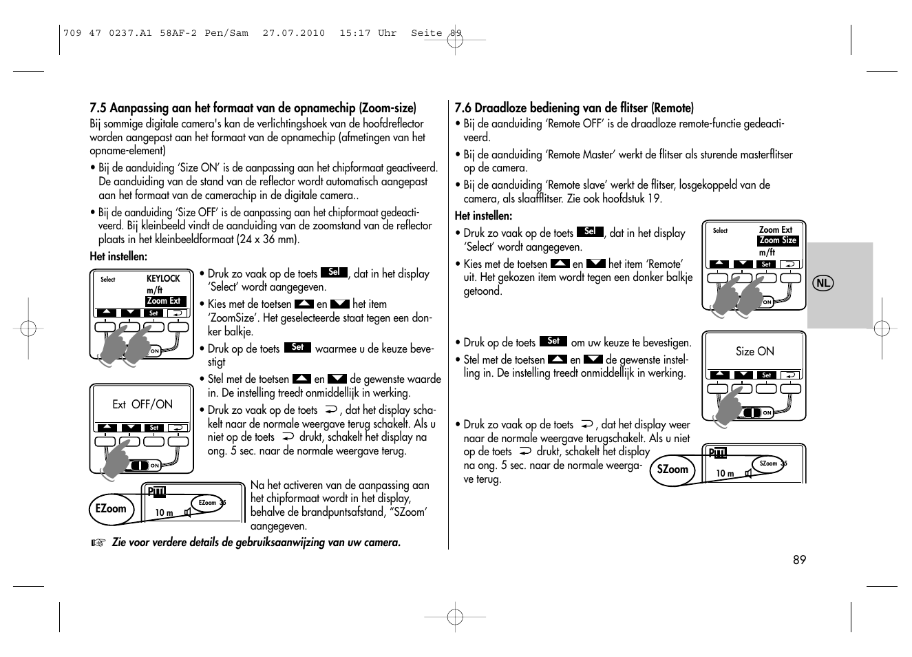 Metz MECABLITZ 58 AF-2 digital Pentax User Manual | Page 89 / 230