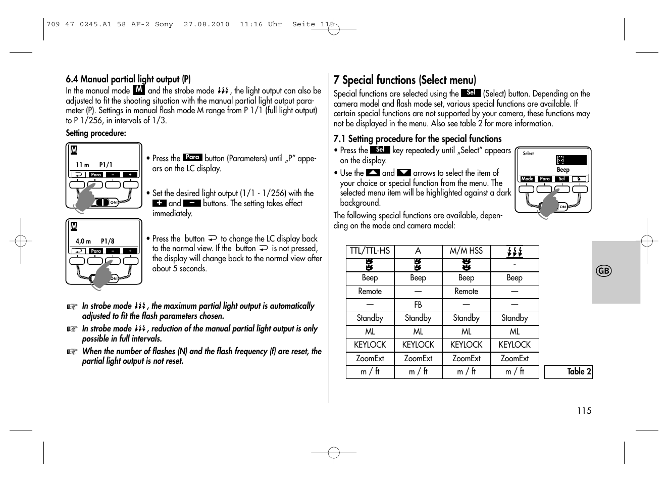 Metz MECABLITZ 58 AF-2 digital Sony User Manual | Page 115 / 214