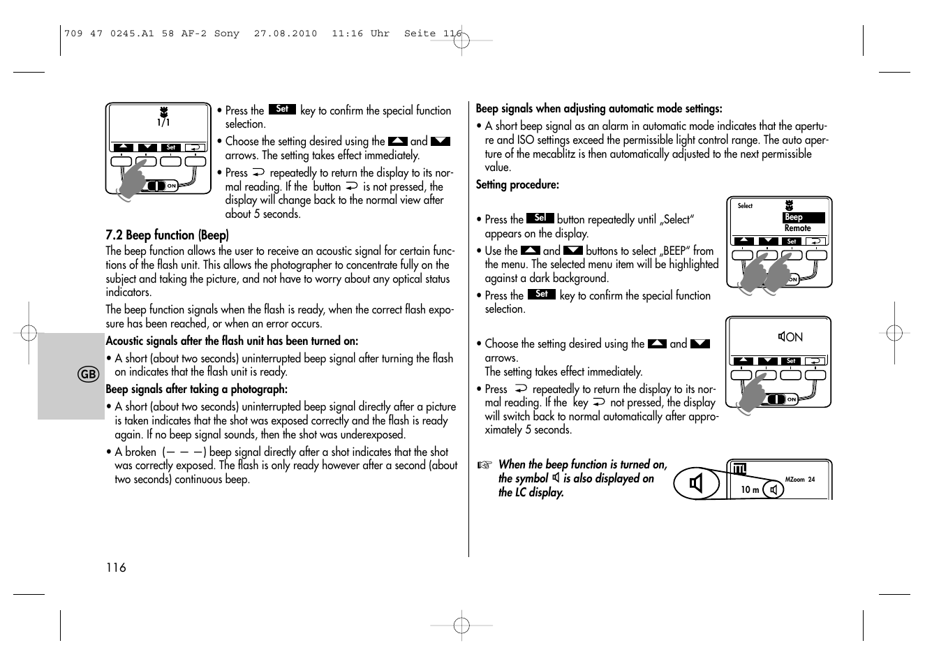 Metz MECABLITZ 58 AF-2 digital Sony User Manual | Page 116 / 214