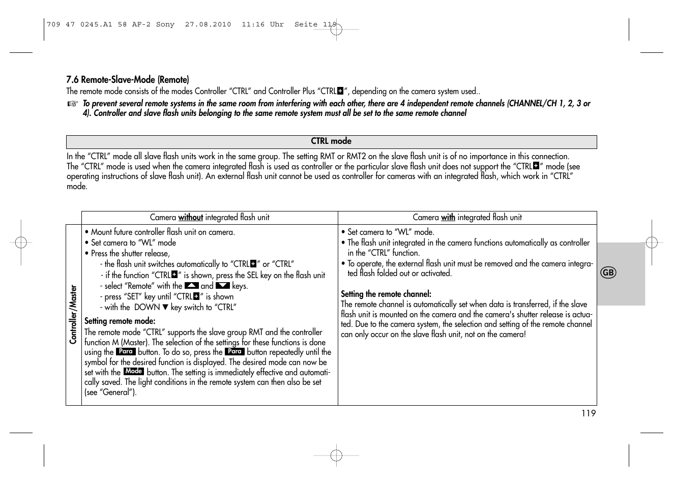 Metz MECABLITZ 58 AF-2 digital Sony User Manual | Page 119 / 214