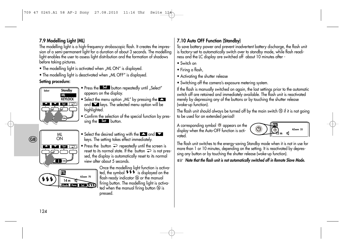 Metz MECABLITZ 58 AF-2 digital Sony User Manual | Page 124 / 214