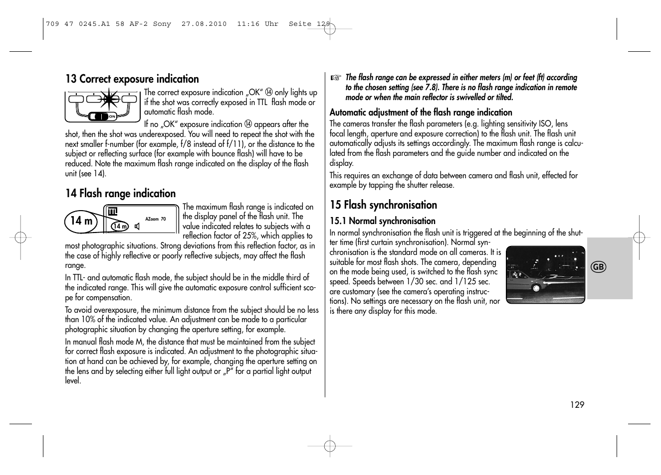 Metz MECABLITZ 58 AF-2 digital Sony User Manual | Page 129 / 214