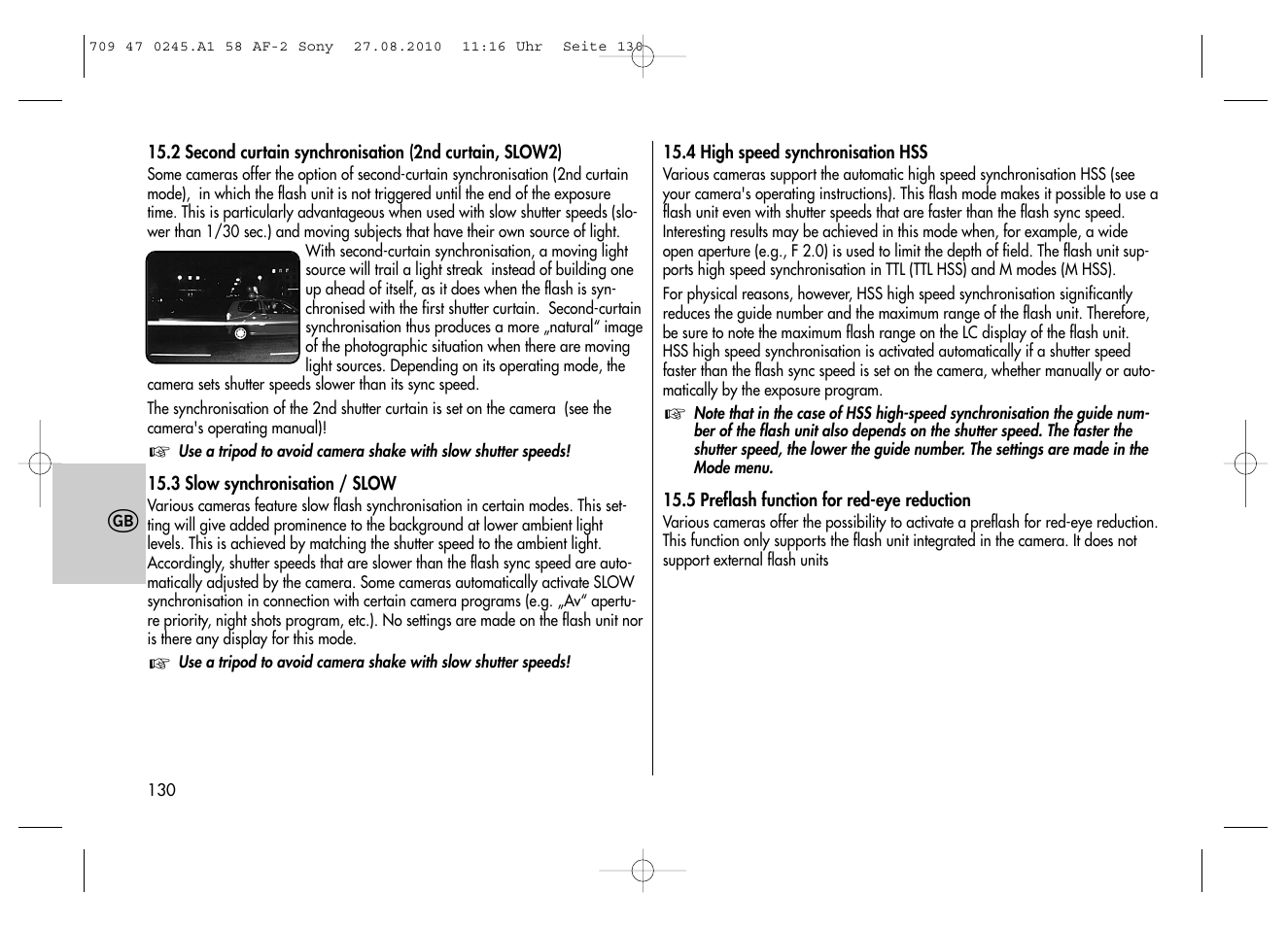 Metz MECABLITZ 58 AF-2 digital Sony User Manual | Page 130 / 214