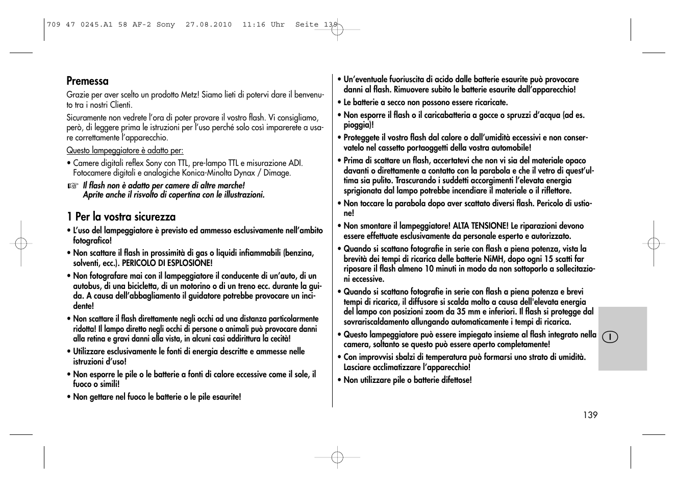 Metz MECABLITZ 58 AF-2 digital Sony User Manual | Page 139 / 214