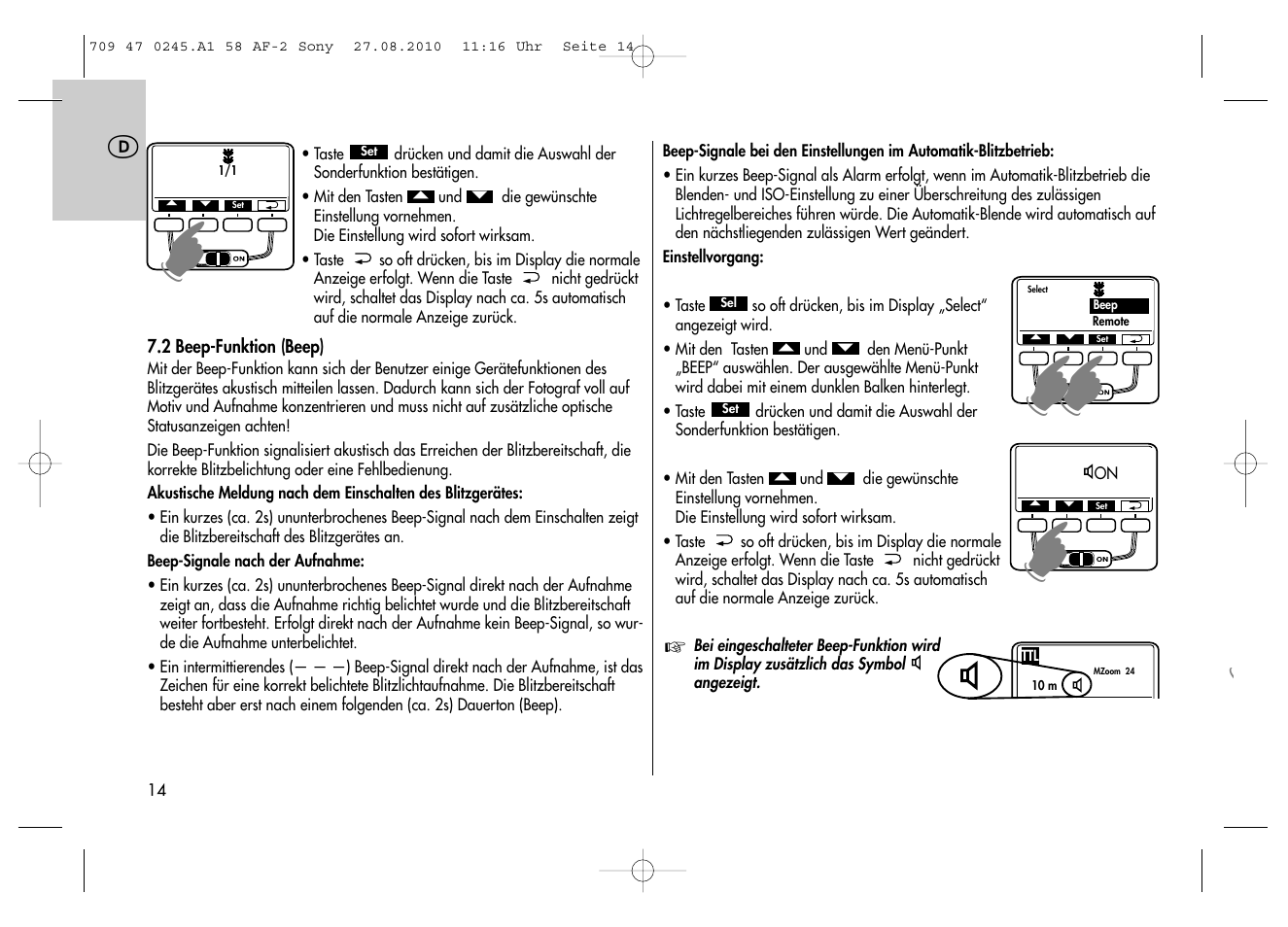 Metz MECABLITZ 58 AF-2 digital Sony User Manual | Page 14 / 214