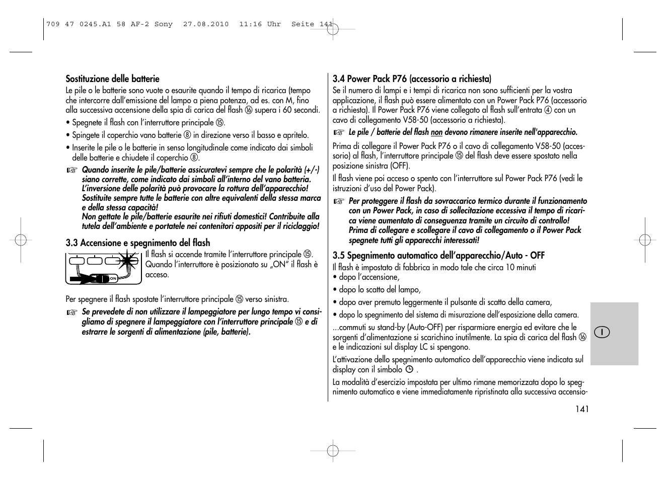 Metz MECABLITZ 58 AF-2 digital Sony User Manual | Page 141 / 214