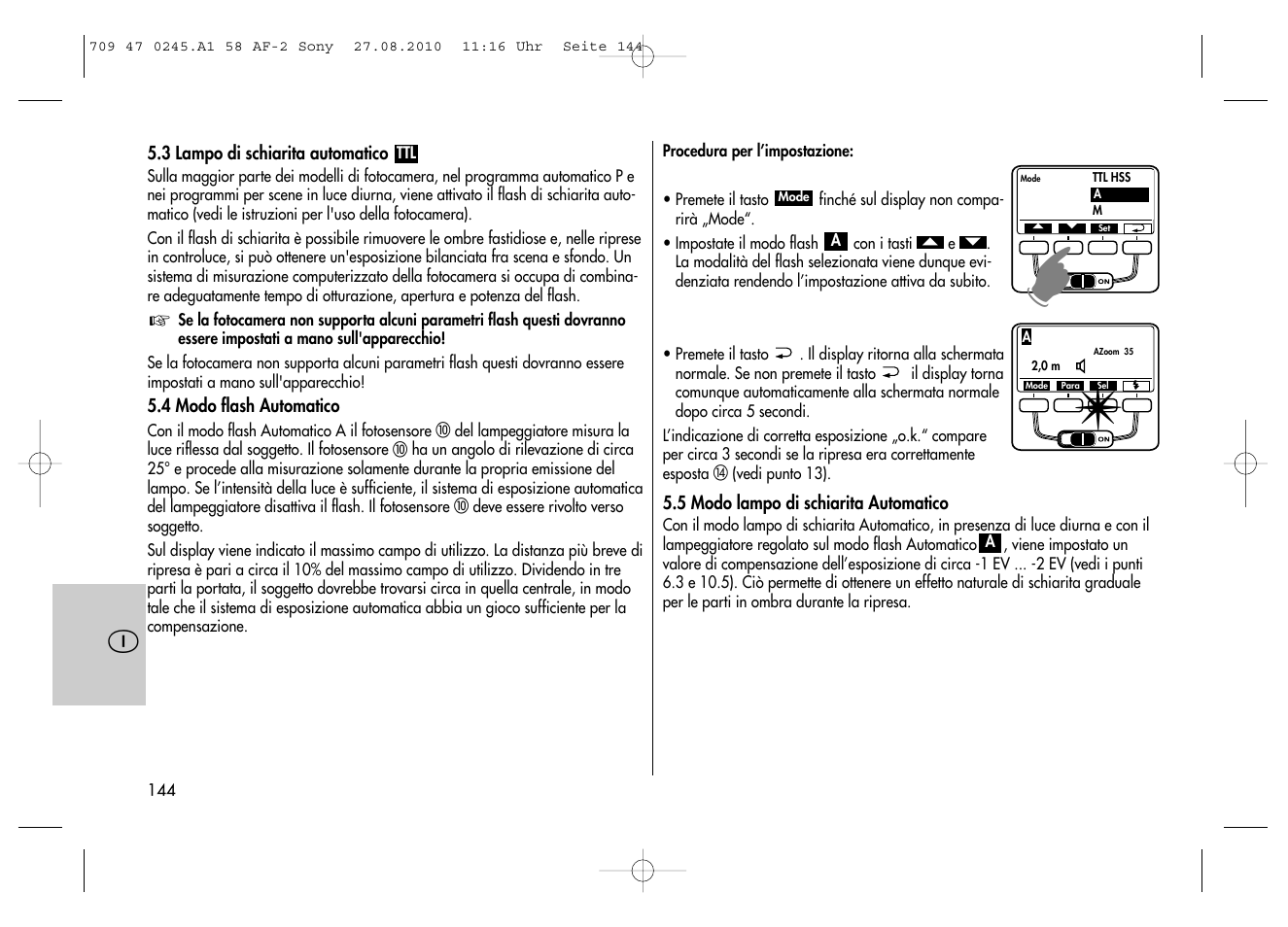 Metz MECABLITZ 58 AF-2 digital Sony User Manual | Page 144 / 214