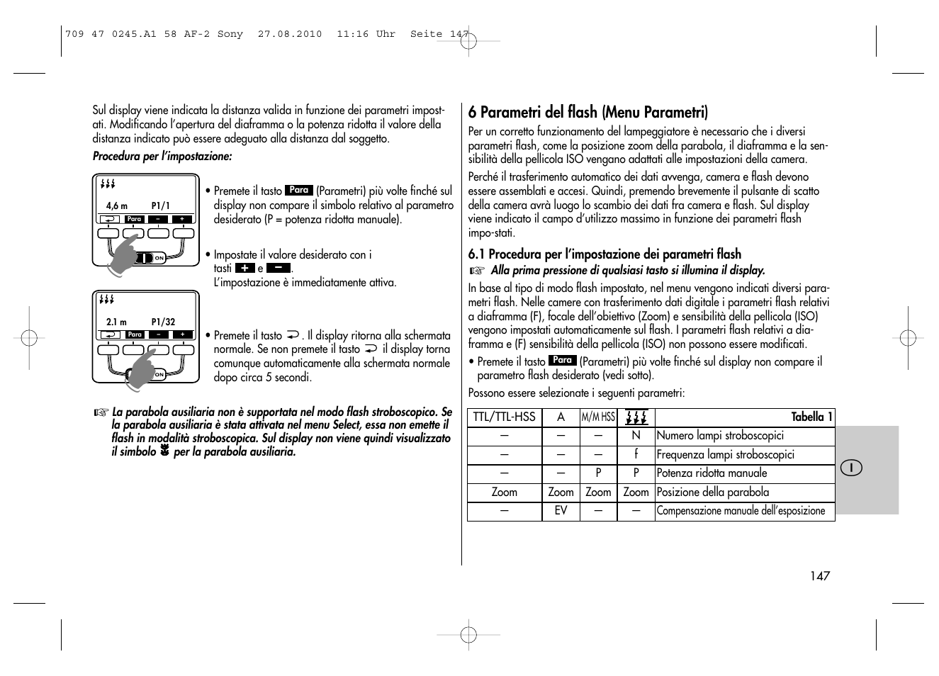 Metz MECABLITZ 58 AF-2 digital Sony User Manual | Page 147 / 214