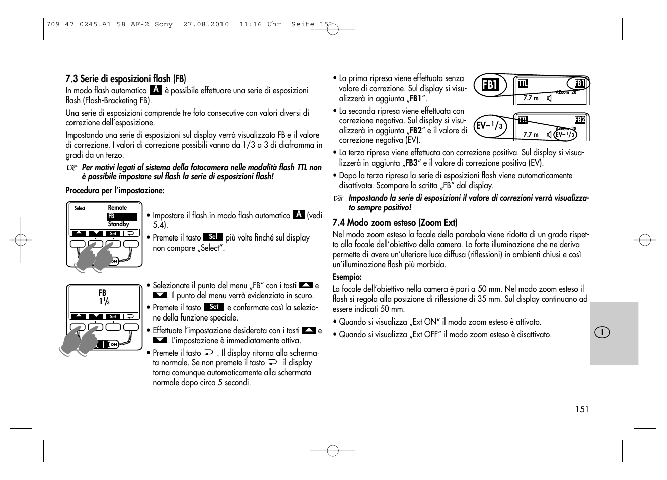 Metz MECABLITZ 58 AF-2 digital Sony User Manual | Page 151 / 214