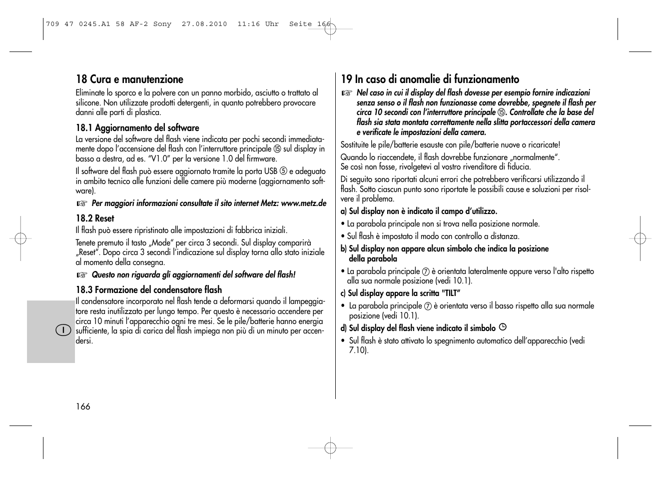 Metz MECABLITZ 58 AF-2 digital Sony User Manual | Page 166 / 214
