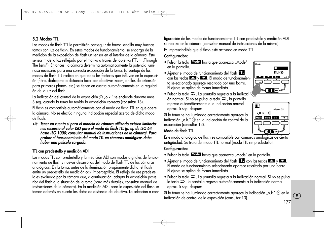 Metz MECABLITZ 58 AF-2 digital Sony User Manual | Page 177 / 214