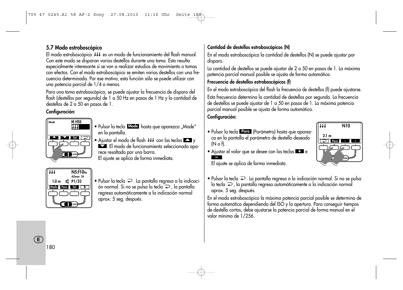 Metz MECABLITZ 58 AF-2 digital Sony User Manual | Page 180 / 214