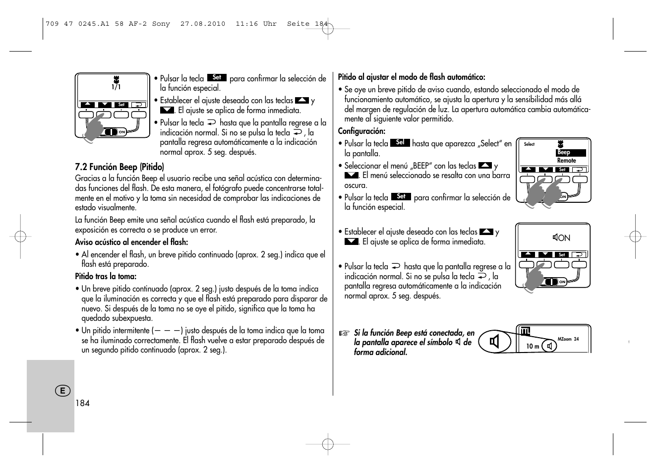 Metz MECABLITZ 58 AF-2 digital Sony User Manual | Page 184 / 214