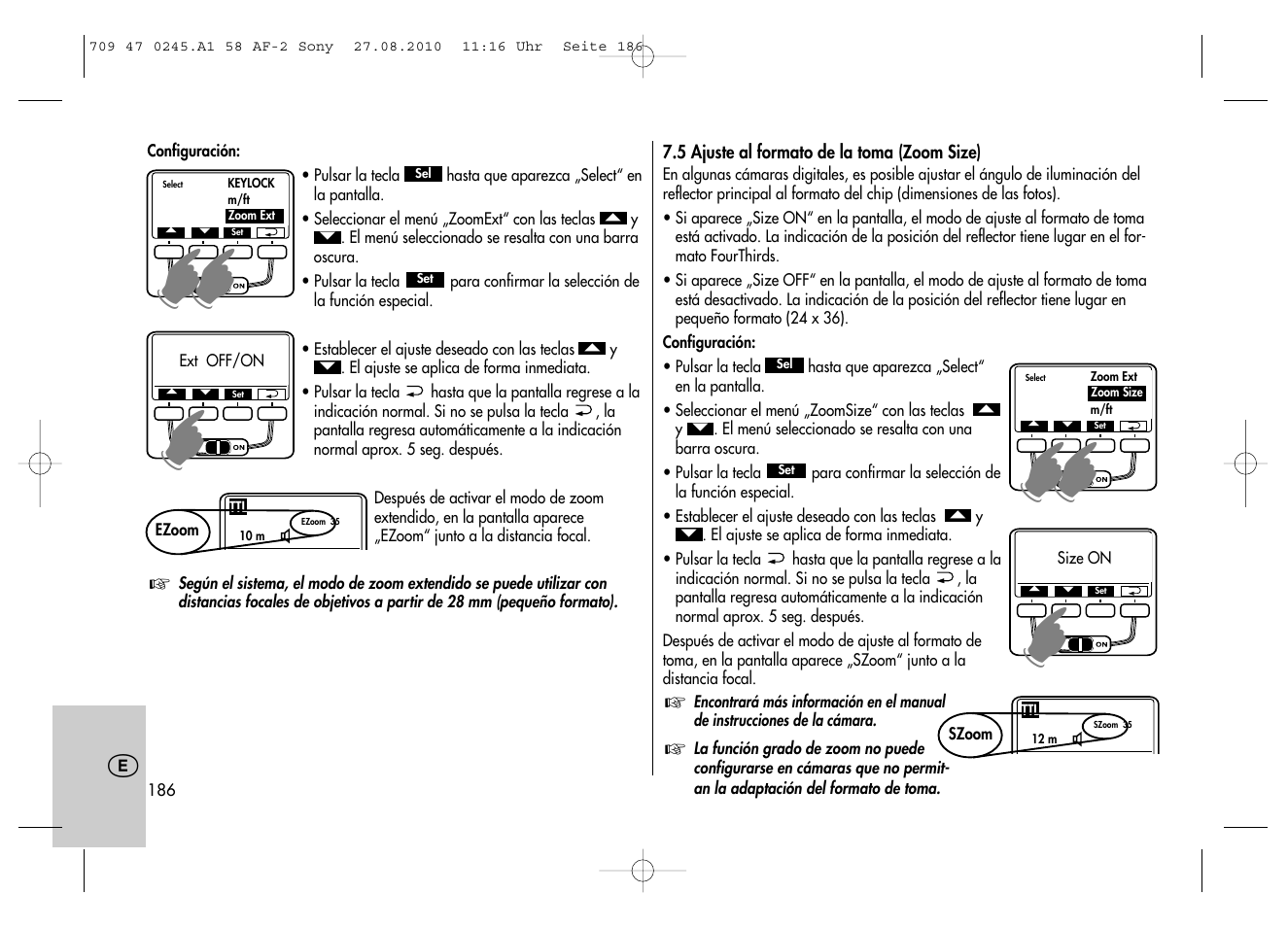 Metz MECABLITZ 58 AF-2 digital Sony User Manual | Page 186 / 214