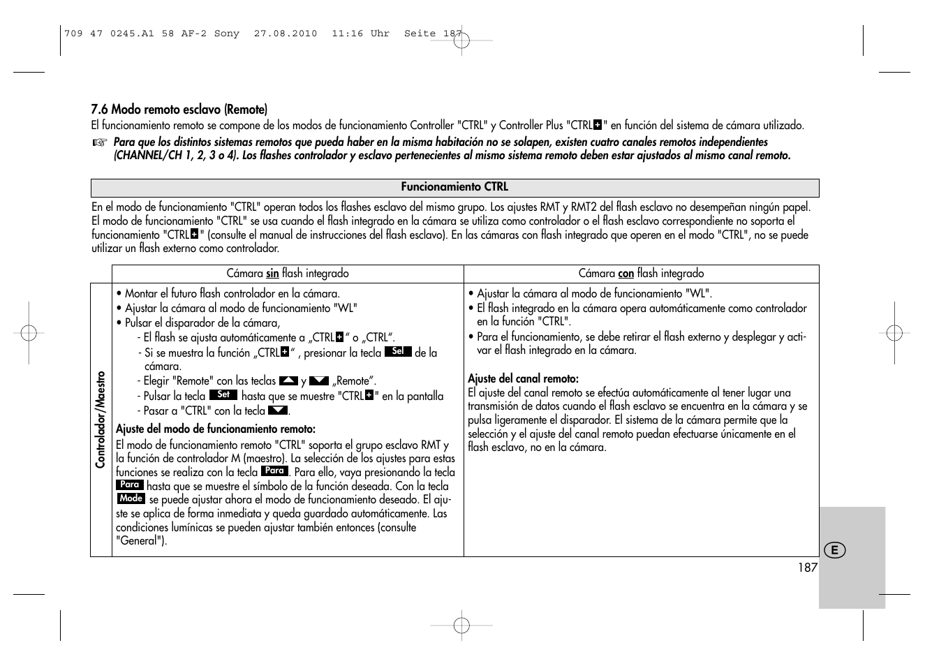 Metz MECABLITZ 58 AF-2 digital Sony User Manual | Page 187 / 214