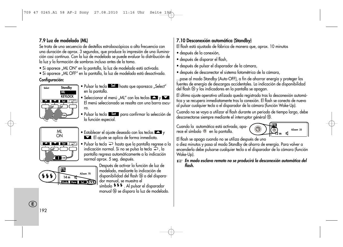 Metz MECABLITZ 58 AF-2 digital Sony User Manual | Page 192 / 214