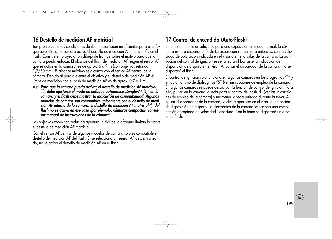 Metz MECABLITZ 58 AF-2 digital Sony User Manual | Page 199 / 214