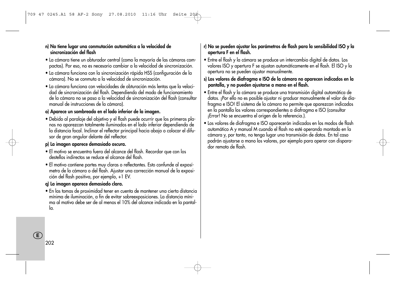 Metz MECABLITZ 58 AF-2 digital Sony User Manual | Page 202 / 214