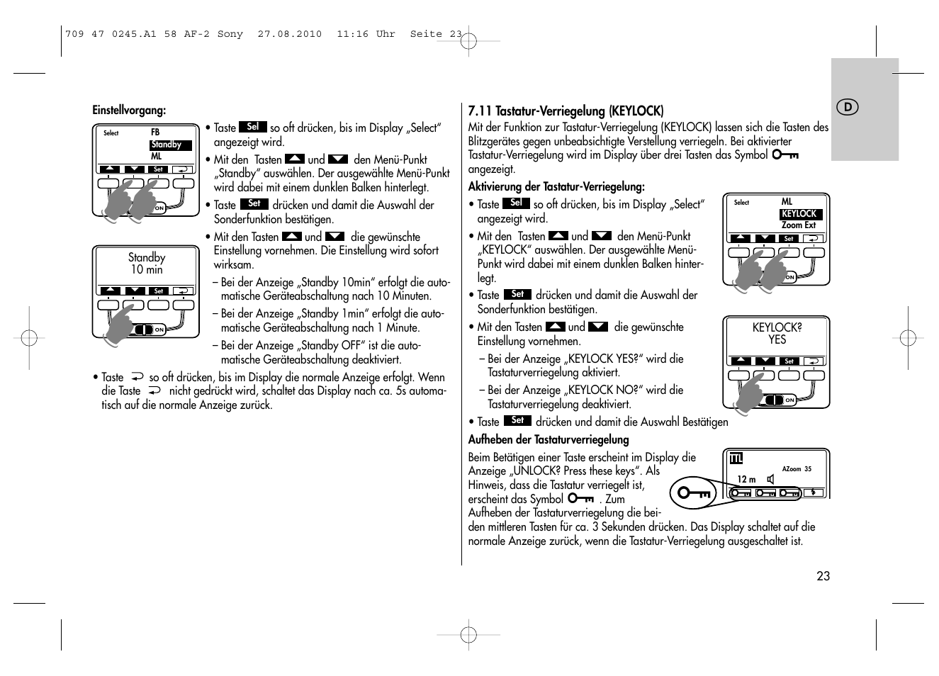 Metz MECABLITZ 58 AF-2 digital Sony User Manual | Page 23 / 214