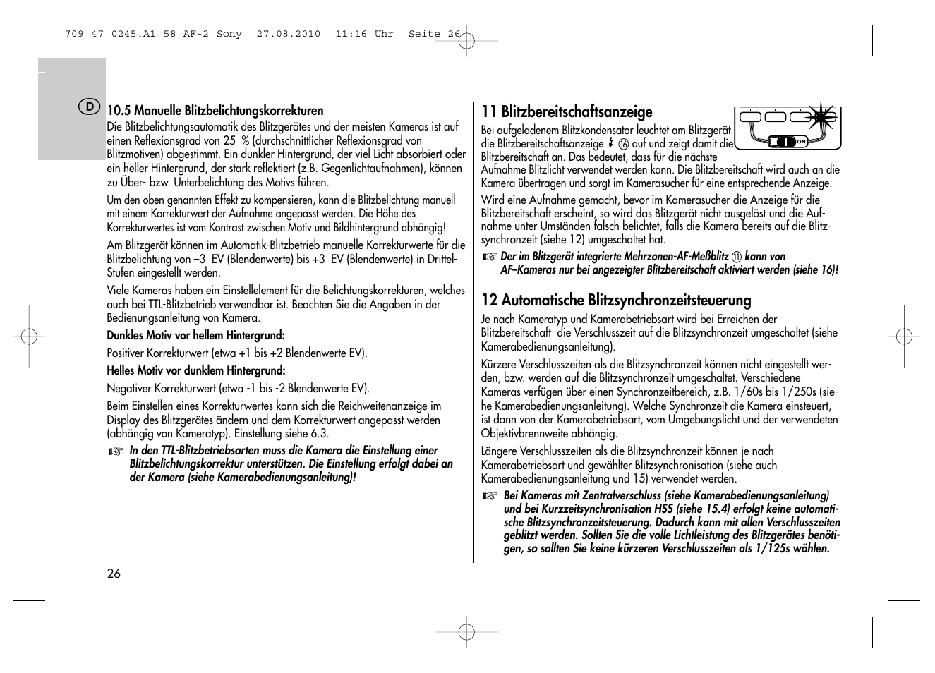 Metz MECABLITZ 58 AF-2 digital Sony User Manual | Page 26 / 214