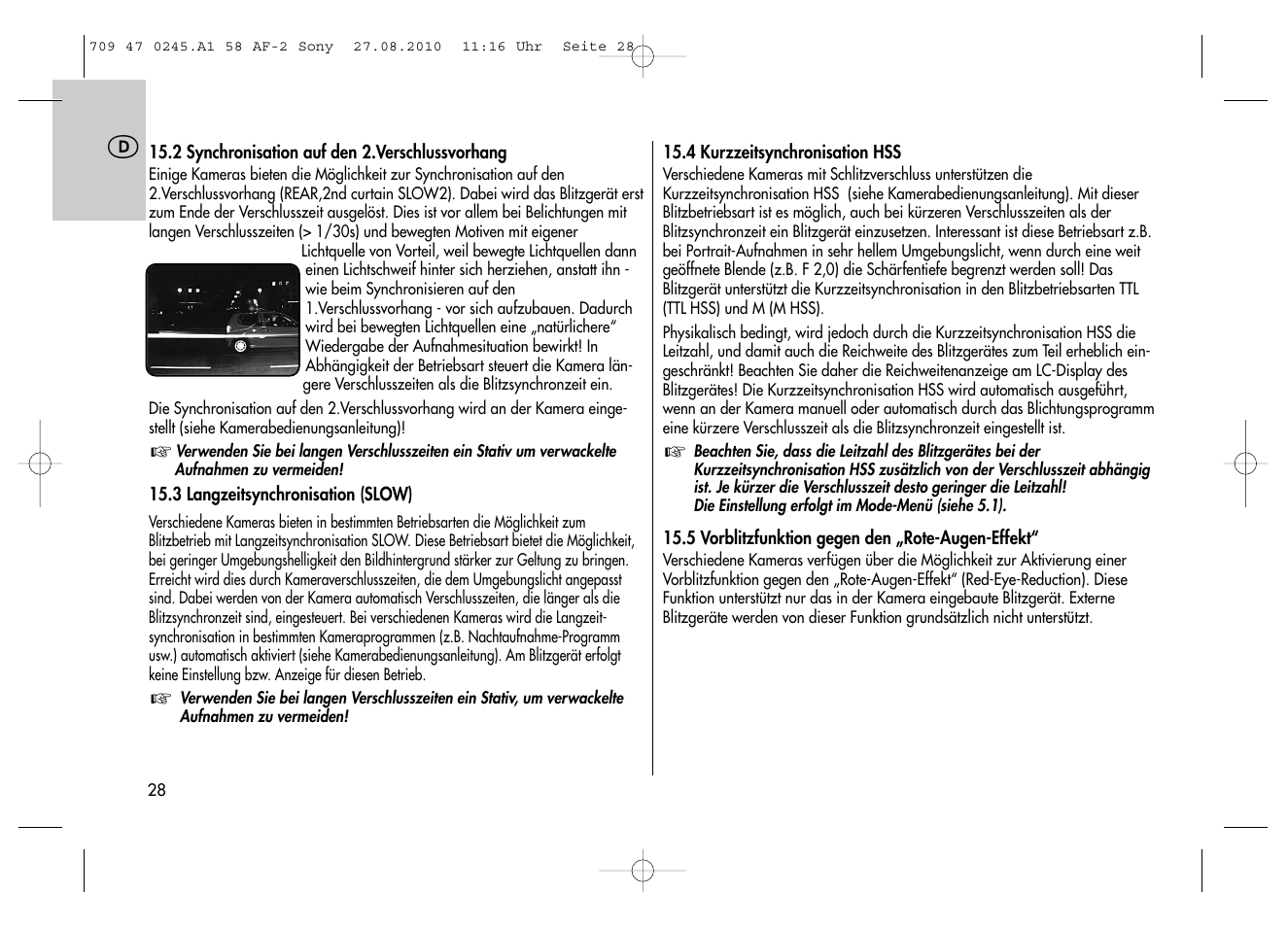 Metz MECABLITZ 58 AF-2 digital Sony User Manual | Page 28 / 214