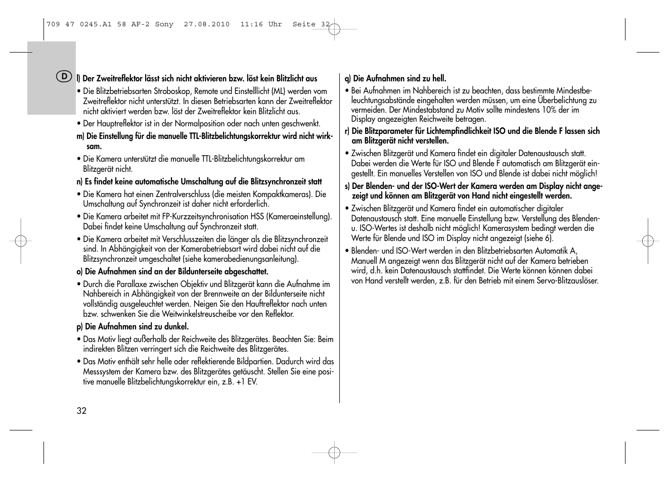 Metz MECABLITZ 58 AF-2 digital Sony User Manual | Page 32 / 214