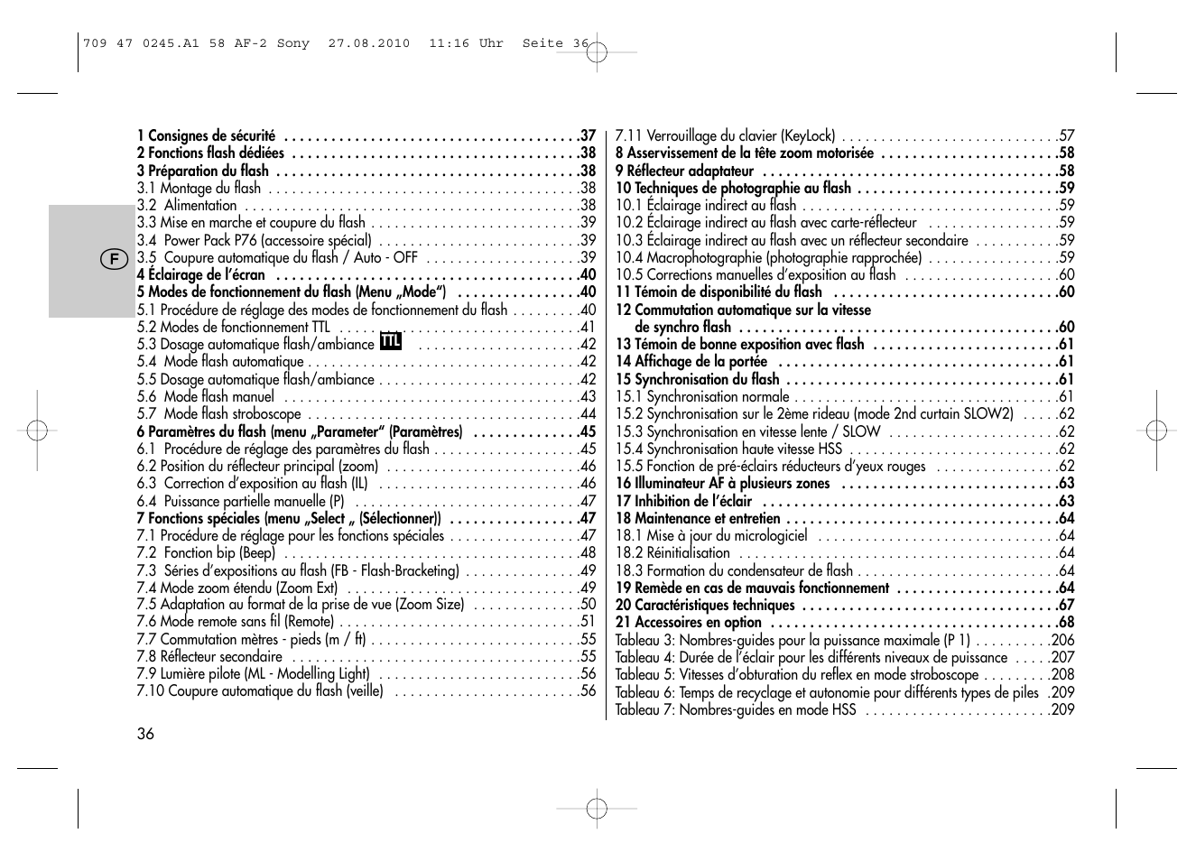 Metz MECABLITZ 58 AF-2 digital Sony User Manual | Page 36 / 214