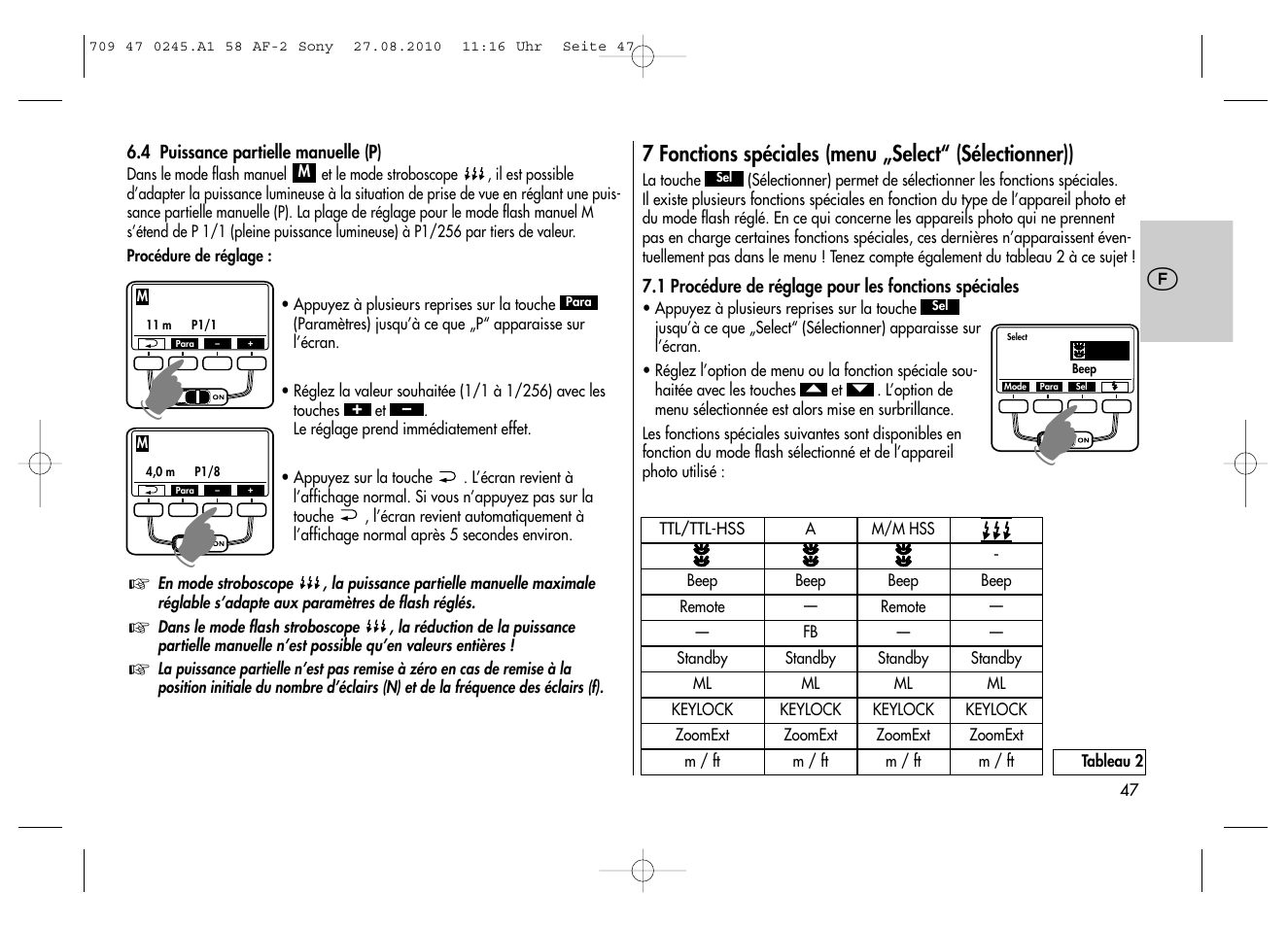 Metz MECABLITZ 58 AF-2 digital Sony User Manual | Page 47 / 214