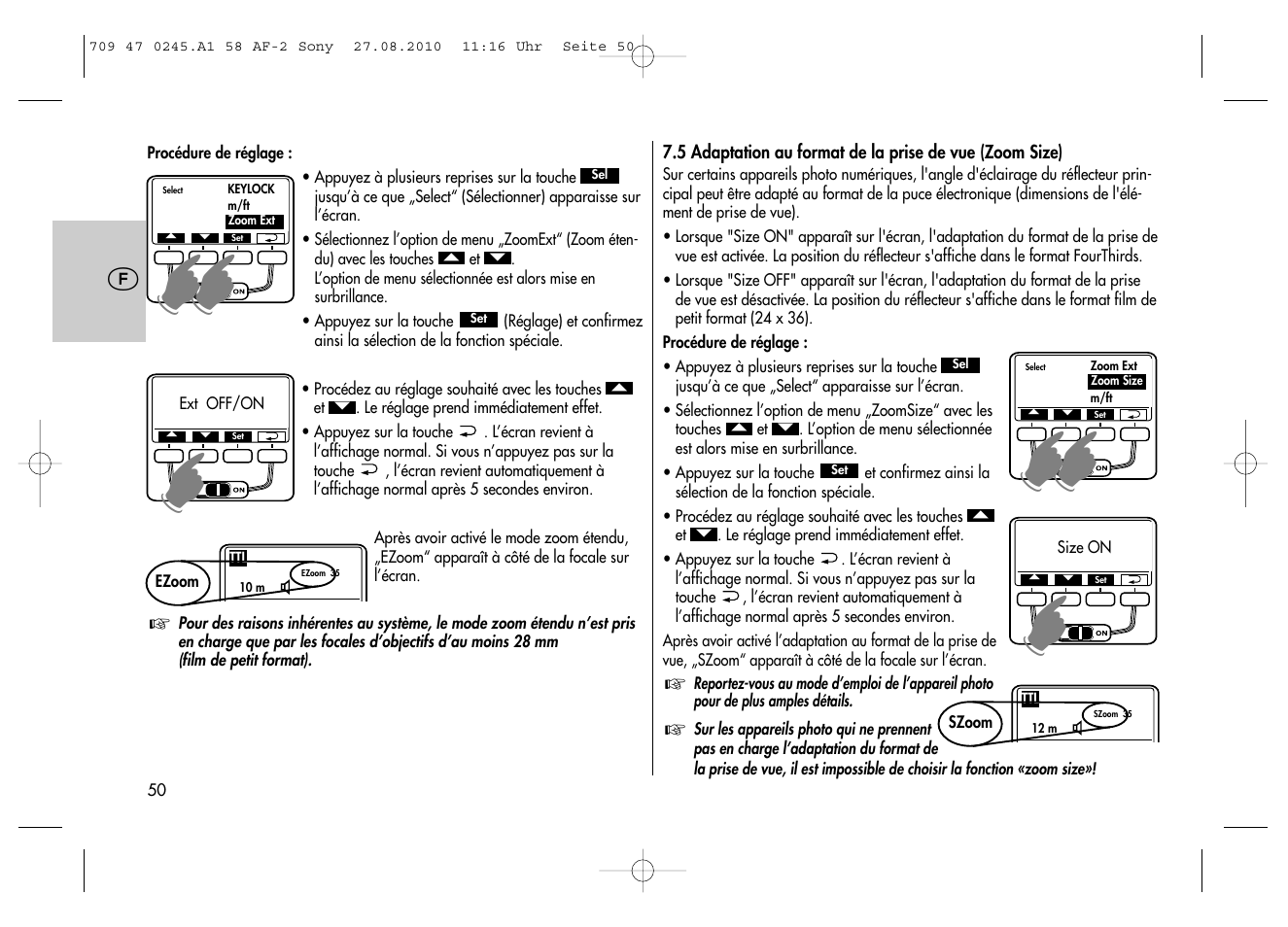 Metz MECABLITZ 58 AF-2 digital Sony User Manual | Page 50 / 214