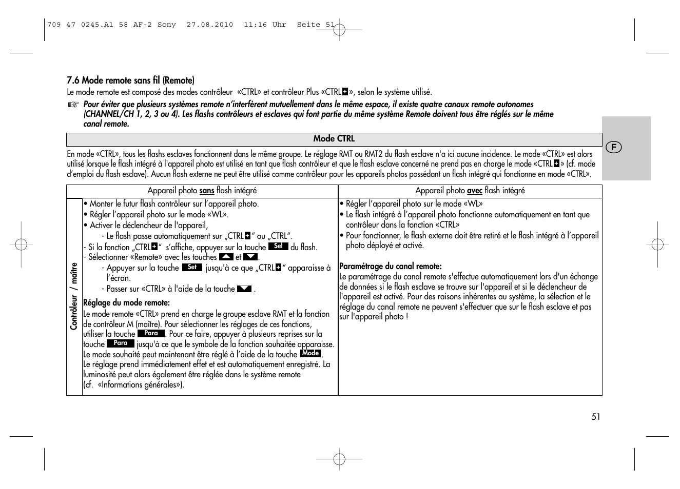 Metz MECABLITZ 58 AF-2 digital Sony User Manual | Page 51 / 214