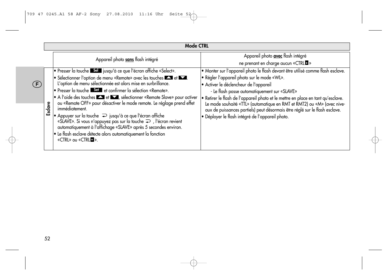 Metz MECABLITZ 58 AF-2 digital Sony User Manual | Page 52 / 214