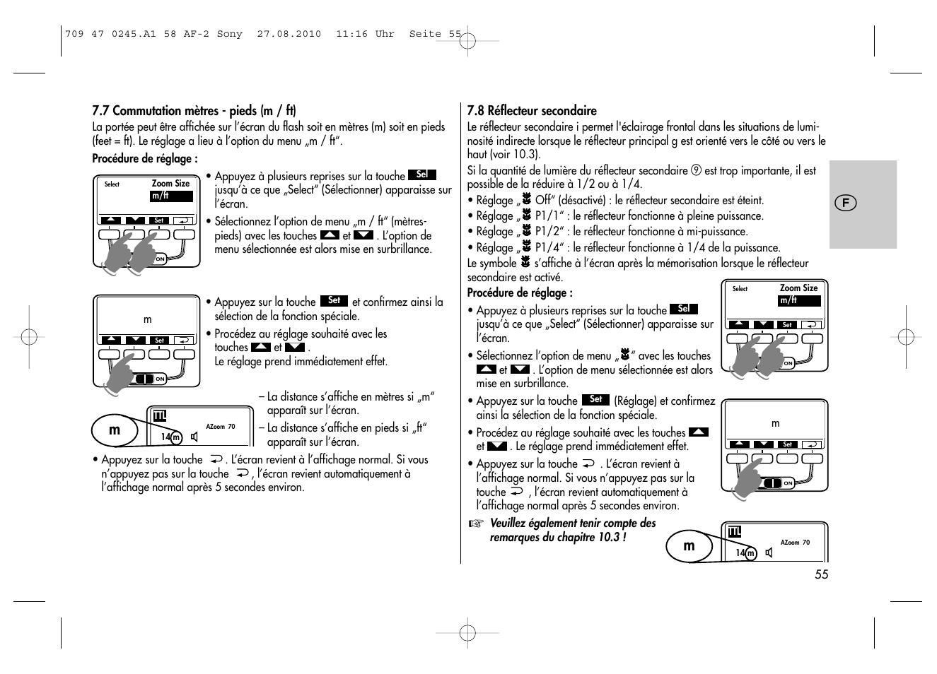 Metz MECABLITZ 58 AF-2 digital Sony User Manual | Page 55 / 214