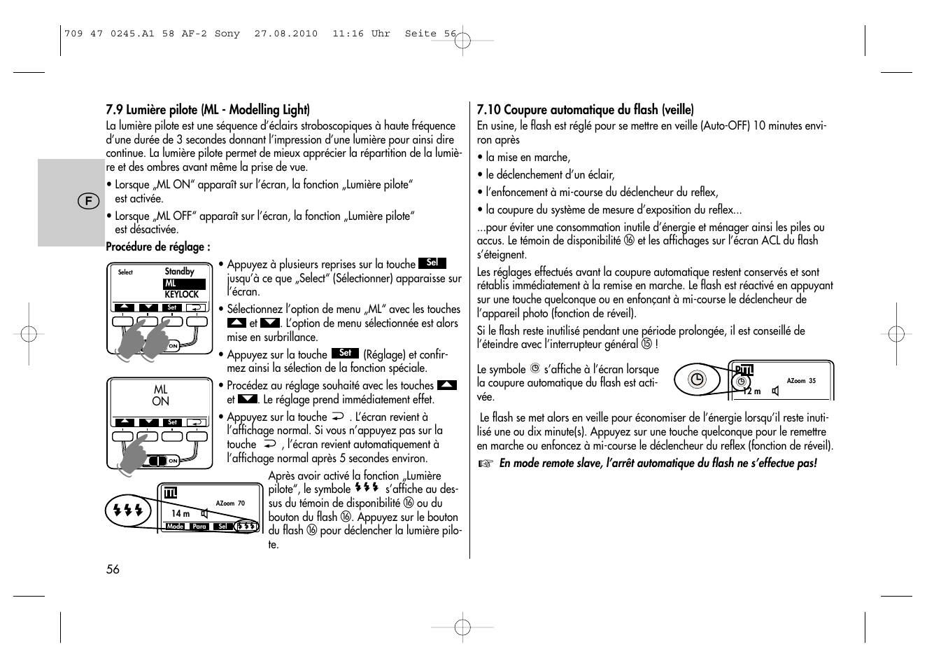 Metz MECABLITZ 58 AF-2 digital Sony User Manual | Page 56 / 214